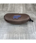 Maui Jim sunglasses case only clam shell brown zipper closure w/ clip nice - $12.87