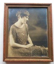 Vintage Photo from the 30&#39;s Woman in Beaded Dress Framed - £27.19 GBP