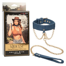 Ride &#39;Em Premium Denim Collection Collar With Leash - £37.77 GBP