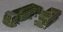 2 Meccano Dinky Toy U.S. Army Trucks 10 Ton and Transport - £15.68 GBP