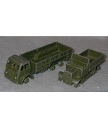 2 Meccano Dinky Toy U.S. Army Trucks 10 Ton and Transport - $27.37 CAD