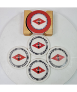 Vintage Coca Cola Coasters 4 Inch SET OF 8 + Wood Holder - $40.72 CAD
