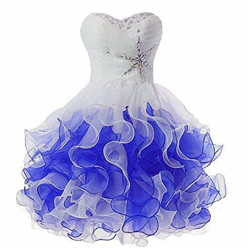 Plus Size Short Beaded Little White Ball Gown Prom Homecoming Cocktail Dress Roy