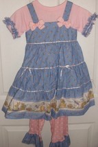 Girls spring or Easter dress in blue and pink size 4-5 new 3 piece, shir... - £20.45 GBP