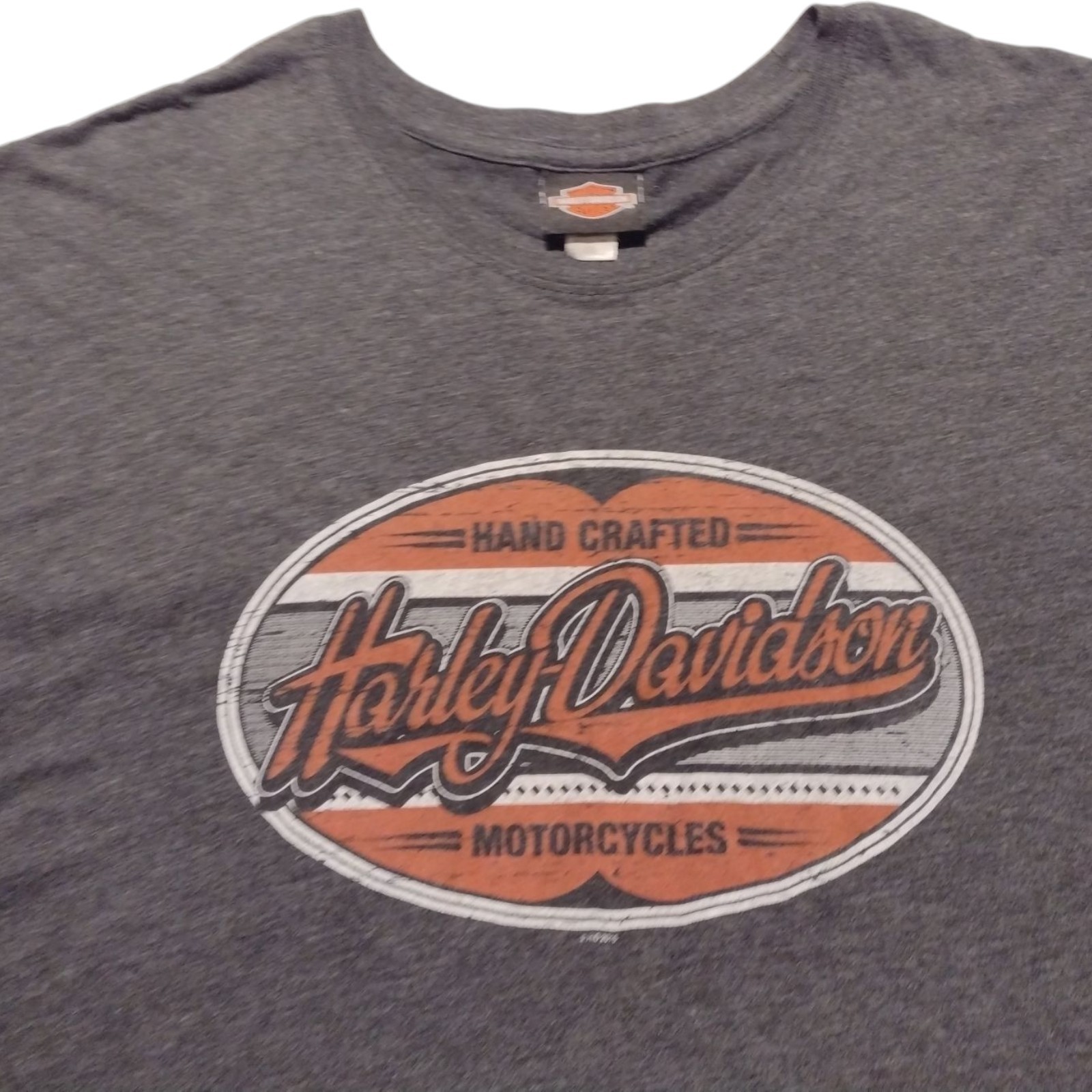 Chester&#39;s Harley Davidson Ft Lauderdale Florida T-shirt Size XL Gray Orange - $14.97