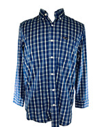 CHAPS Men&#39;s Shirt Long Sleeve Button Down Collar Blue Yellow White Plaid... - £21.23 GBP