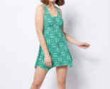 Denim &amp; Co. Beach Handkerchief Hem Scoop-Neck Swim Dress- Jade, Plus 20 - $29.69