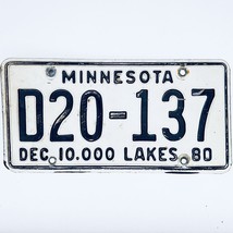 1980 United States Minnesota Lakes Dealer License Plate D20-137 - £11.83 GBP
