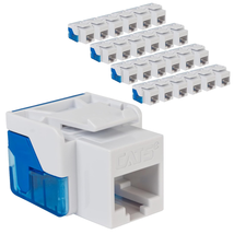 Cat5E RJ45 Keystone Jack for EZ Style, White, 25-Pack - $1,008.69 MXN