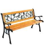 49 1/2 Inch Patio Park Garden Porch Chair Bench - Color: Brown - $3,691.88 MXN