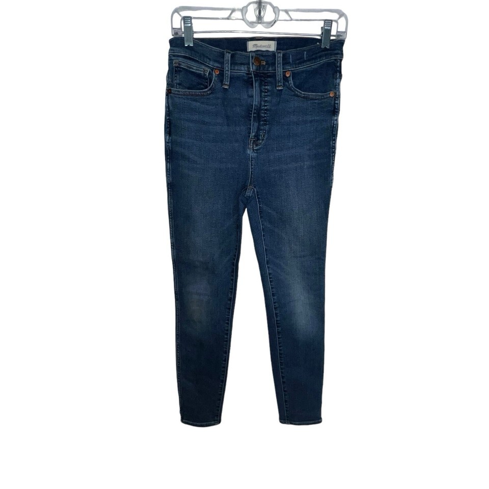 Madewell 10&quot; High-Rise Skinny Jeans in Wendover Wash: TENCEL W 28  $135 ... - $19.19