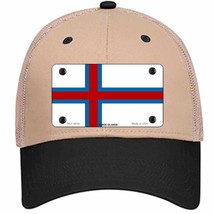 Faroe Islands Flag Novelty Khaki Mesh License Plate Hat - £23.16 GBP
