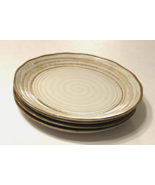 Set of 4 Swirl Retired Retroneu Stoneware 1319 Rustic Beige Dinner Plate... - $70.24