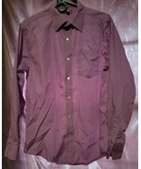 George Purple Long Sleeve Button Down Shirt Men&#39;s Size M Medium Pocket - $23.38 CAD