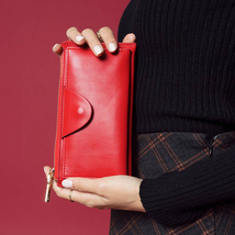 Kyla RFID Snap Closure Wallet Wristlet Red - £26.97 GBP