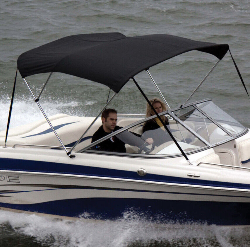 Shademate 80199 Black Bimini Poly Top &amp; Boot Only,3Bow,61-66”x6’L x 36”H... - $192.93