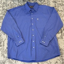 Ariat Button Down Shirt Mens XXL Blue Western Southwest Cowboy Blue Long... - $34.64