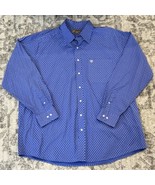Ariat Button Down Shirt Mens XXL Blue Western Southwest Cowboy Blue Long... - £27.36 GBP