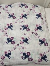 Aden + Anais Disney Baby Swaddle Blanket Bambi Muslin Purple Flower deer floral - £20.08 GBP