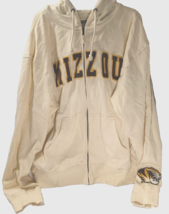 Missouri Tigers Big 12 Vintage 90s NCAA Hoodie SEC Football Zip Sewn White 2XL - £29.42 GBP