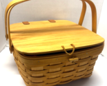 Longaberger 1998 Large Basket With Swing Handles &amp; Attached Top - $927.97 MXN