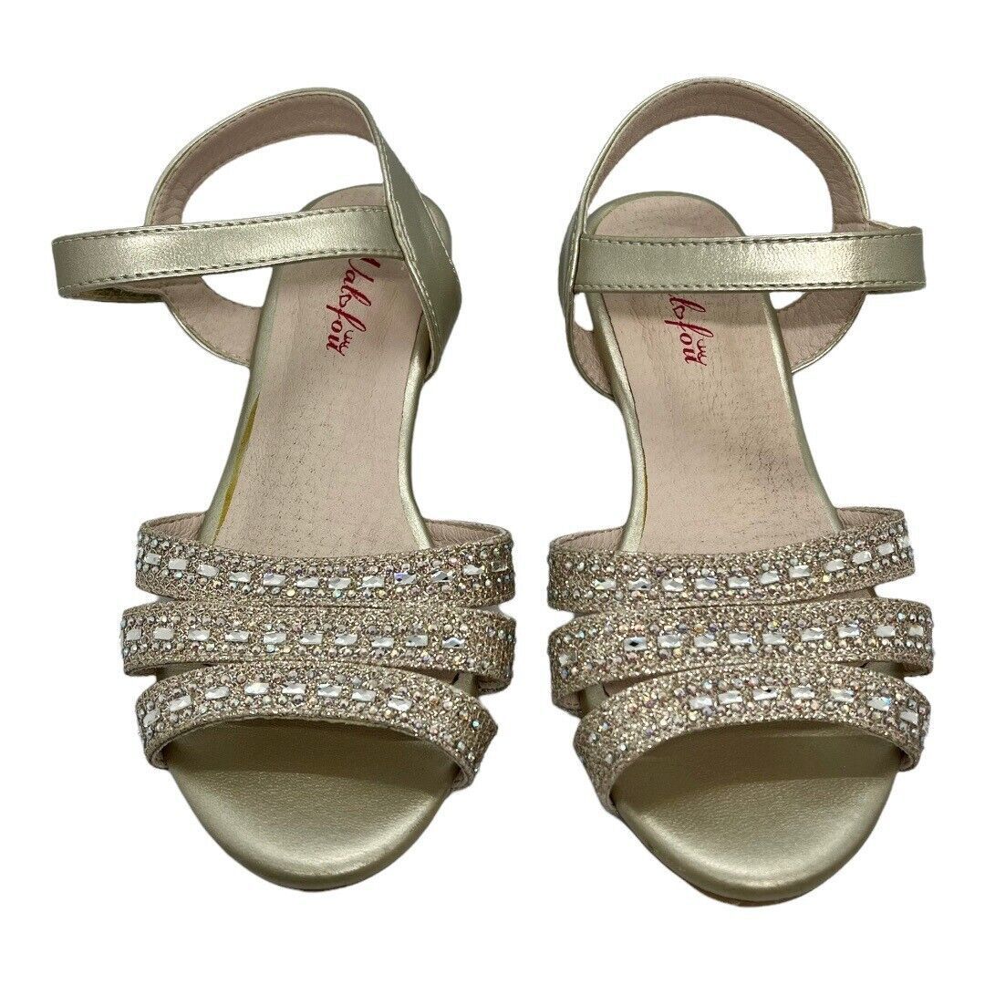 Primary image for Sparkly Rhinestone Low-Heel Girls Pageant/Dressy Shoes Sz 1Y