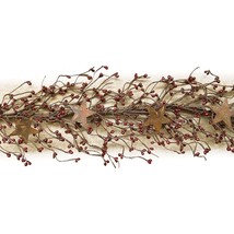 Berry Garland with Stars Burgundy 40&quot; Red 40 Inches Un-lit - £35.72 GBP