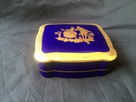 Antique Tharaud Limoges Porcelain Jewelry box - trinket box antique - £46.50 GBP