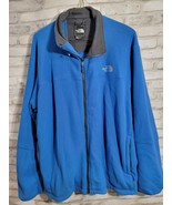 The North Face 2XL Full Zip Jacket Waffle Grid Fleece Blue Men XXL - $39.99