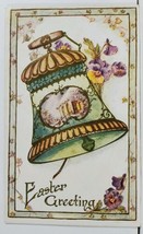 Easter Greetings Scenic Bell Flowers Embossed c1915 Postcard L20 - £3.88 GBP