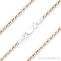 2.2mm Roc Link .925 Sterling Silver Two-Tone 14k Rose Gold-Plated Chain Necklace - £32.34 GBP+
