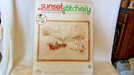 Sleigh Ride In The Snow Christmas Needlepoint Kit #2085 Sunset Stitchery BNOS - £39.96 GBP