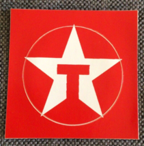 Texaco Gas Oil Original Vintage Decal Small Square Red Sticker ~776A - $5.00