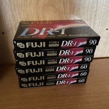 FUJI DR-I 90 Minute Blank Audio Cassette 6 Tapes With Extraslim Cases - £15.63 GBP