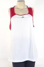 Adidas ClimaLite White &amp; Red Racer Back Tank Women&#39;s NWT - £35.37 GBP
