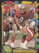 1991 Wild Card Football Trading Card Steve Young San Francisco 49ers #86 - £1.54 GBP