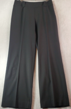 Talbots Pants Women Petite 2 Black Polyester Flat Front Straight Leg Side Zipper - £15.52 GBP