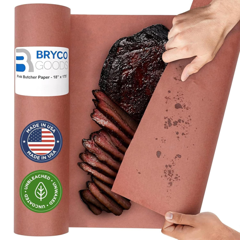 18&quot;x175&#39; Unwaxed Pink Butcher Paper Roll for Smoking, Storing &amp; Serving ... - $28.46