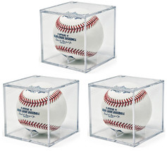 Baseball 1-Ball ACRYLIC Display Case Holder/Cube- 3 Pack- NEW (Grandstand) - £11.71 GBP