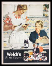 1947 Welch&#39;s Pure Enjoyment Fruit Juice Vintage Print Ad - £11.17 GBP