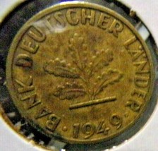 1949-J Germany-5 Pfennig-Very Fine detail - $1.98