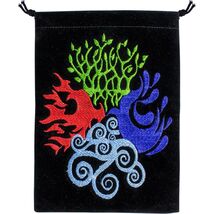 4 Elements Earth, Air, Fire, Water Embroidered Velveteen Tarot Bag! - €6,83 EUR