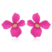 2021 New Korean Big Flower Earrings for Women Fashion Green Elegant Sweet Floral - £6.65 GBP
