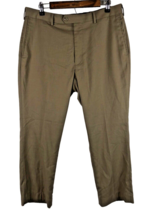 Roundtree &amp; Yorke Travel Smart Brown Straight Pants 34x27 Comfort Core Mens - £21.91 GBP