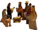 Beautiful Hand Crafted Wooden Nativity Set By PUCKANE Crafts, Ireland Si... - $98.95