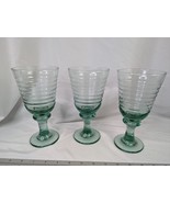 Libbey Sirrus Coolers Goblets 15 Oz Spanish Green Lot of 3 Glass - $39.95