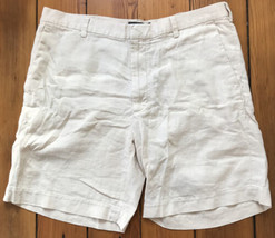 Banana Republic Natural White 100% Linen Mens Flat Front Shorts 38 39” x 9” - £23.44 GBP