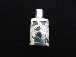 Vintage Antique Etched Sterling Silver Floral Perfume Bottle - £59.35 GBP