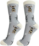 Happy Tails Black Chihuahua Gray Socks Pet Lovers Soft Socks One Size Fi... - $17.59 CAD