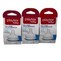 NEW Playtex Baby Breast Shaped Silicone Nipples 3M+ Medium Flow, 3 Ct (2 Pack - £7.73 GBP